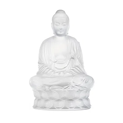 Lalique Crystal Buddha Sculpture In Clear