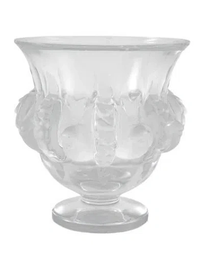 Pre-owned Lalique Small Crystal Dampierre Vase In Transparent