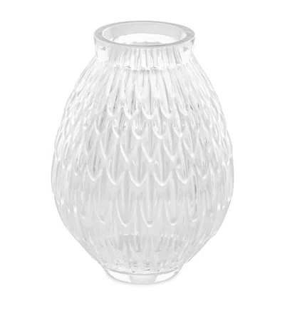 Lalique Small Crystal Plumes Vase In Transparent