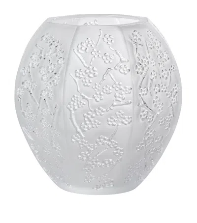 Lalique Small Crystal Sakura Vase In Clear