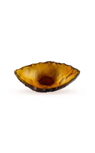 Lalique Small Silex Crystal Bowl In Brown