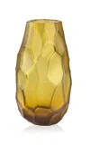 Lalique Small Silex Crystal Vase In Orange