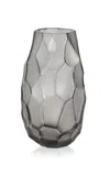 Lalique Small Silex Crystal Vase In Gray