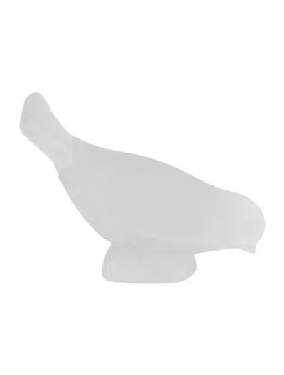 Pre-owned Lalique Sparrow With Head Down Figurine In Transparent