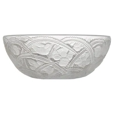 Pre-owned Lalique Structured Exquisite Clear Crystal Bowl By , France In Gray