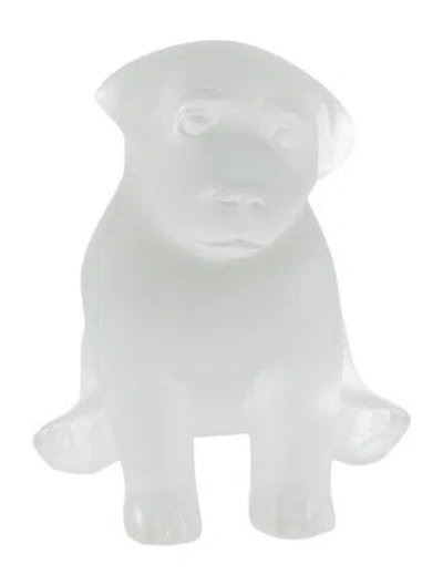 Pre-owned Lalique Sugar Puppy Figurine In Transparent