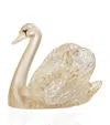 Lalique Swan Head Up Figure In Gold