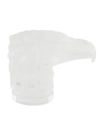 Pre-owned Lalique Tête D'aigle Crystal Paperweight In Clear
