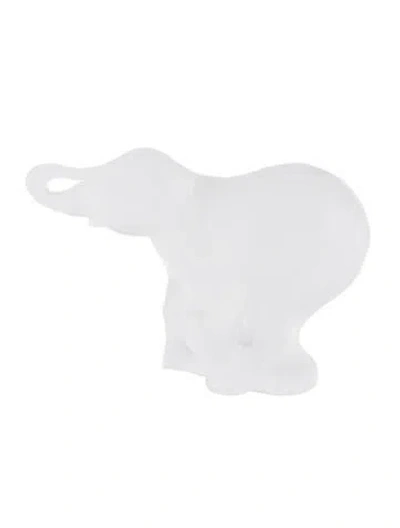 Pre-owned Lalique Timori Baby Elephant Figurine In Transparent
