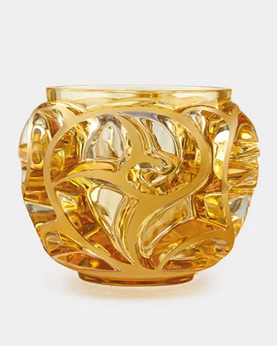 Lalique Tourbillions Amber Crystal Vase