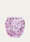 Lalique Tourbillons Small Pink Luster Vase In Black