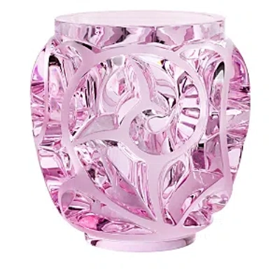 Lalique Tourbillons Small Pink Luster Vase