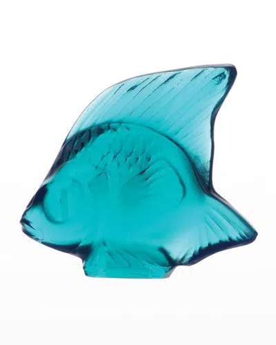 Lalique Turquoise Fish In Blue
