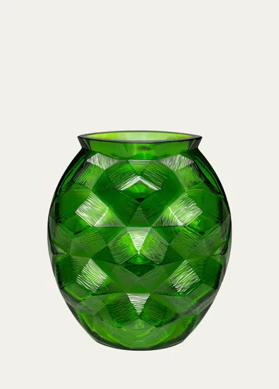 Lalique Turtle 10.5" Vase, Amazon Green