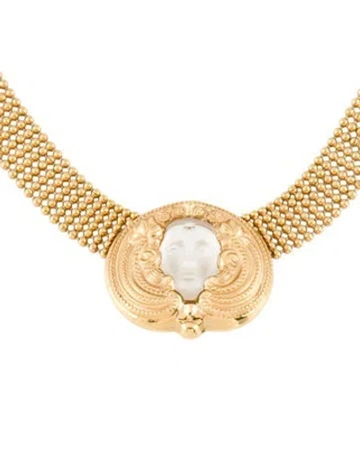 Pre-owned Lalique Vintage Crystal Collar Necklace, 16"