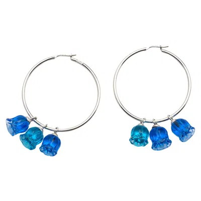 Pre-owned Lalique Vintage  Crystal And Silver Earrings In Multi