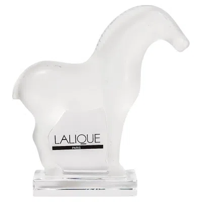 Pre-owned Lalique Vintage  Frosted Glass Tang Horse Figurine Or Paperweight In Gray