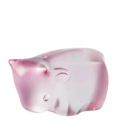 Lalique X Han Meilin Crystal Ox Ornament In Purple