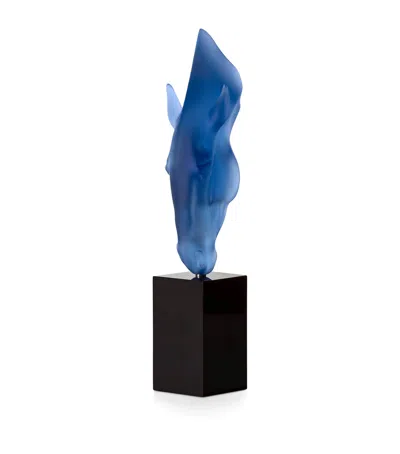 Lalique X Nic Fiddian-green Crystal Still Water Sculpture In Blue