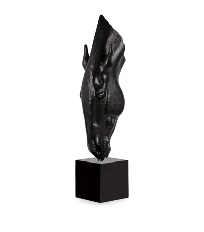 Lalique X Nic Fiddian-green Crystal Still Water Sculpture In Black