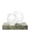 Lalique X René Magritte Masked Apples Sculpture In White