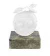 Lalique X René Magritte Right Masked Apple Sculpture In White