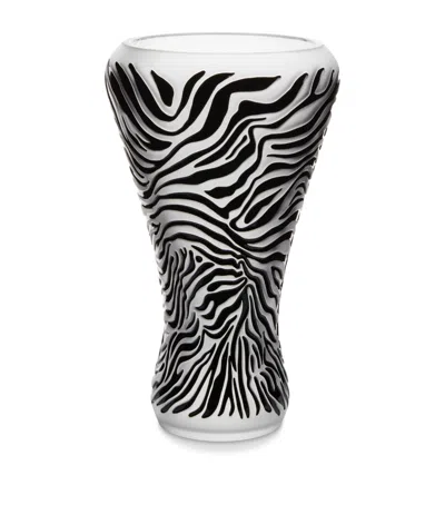 Lalique Zèbre Vase In Black