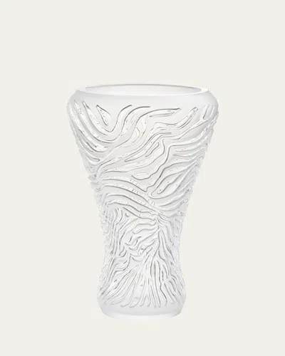 Lalique Zebra Vase In Satin Finish In Multi