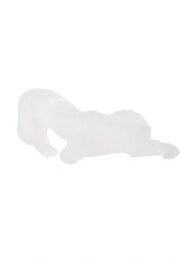 Pre-owned Lalique Zeila Panther Large Sculpture In Transparent