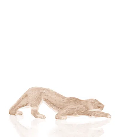 Lalique Zeila Panther Sculpture In Brown