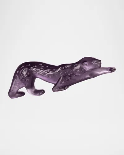 Lalique Zeila Small Panther Sculpture In Purple