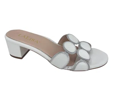 Lalisa Women's Brynn Slide Sandal In White/silver In Multi