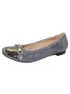 Lalisa Women's Chloe Flats In Grey Suede/patent Leather/calfskin Leather In Multi