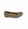 Lalisa Women's Chloe Flats In Taupe Suede/snake
