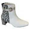 Lalisa Women's Gracie Boots In Beige/ Leopard In Multi
