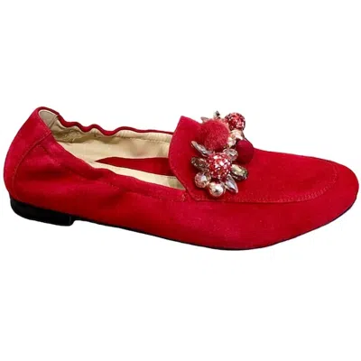 Lalisa Women's Sasha Loafer In Red Suede