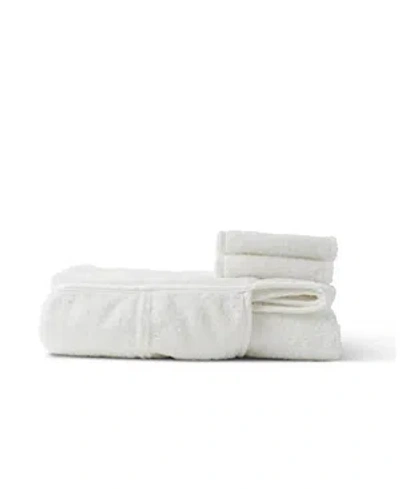 Lalo 100% Organic Hooded Towel + Washcloth 2-pack In Coconut