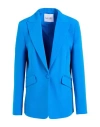 La.lolì La. Lolì Woman Blazer Blue Size 8 Polyester, Elastane