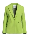 La.lolì La. Lolì Woman Blazer Lime Green Size 6 Polyester, Elastane In Green