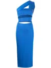 Lama Jouni Viscose Bandage Neck Long Dress In Blau