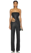 Lama Jouni Slanted Tube Top In 黑色