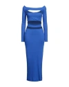 Lama Jouni Woman Long Dress Blue Size L Cotton In Blue