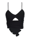 Lama Jouni Woman Top Black Size L Textile Fibers In Black