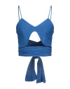 Lama Jouni Woman Top Bright Blue Size L Viscose, Elastane In Blue