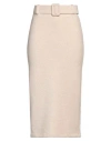 Lamadamenuit Woman Midi Skirt Beige Size S Viscose, Polyester, Polyamide