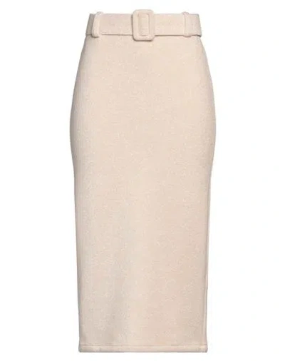 Lamadamenuit Woman Midi Skirt Beige Size S Viscose, Polyester, Polyamide