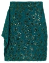 Lamadamenuit Woman Mini Skirt Emerald Green Size M Polyester