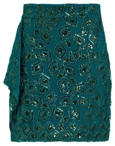 Lamadamenuit Woman Mini Skirt Emerald Green Size M Polyester