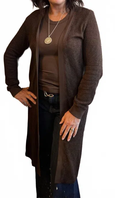 Lamade Adeline Sweater Midi Length Cardigan In Mahogany In Brown