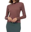 Lamade Andre Long Sleeve Snap Turtleneck Top In Hazelnut In Multi